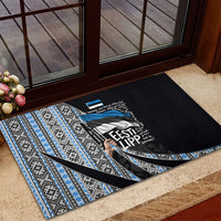 Estonia June 4 1884 Eesti Lipp Rubber Doormat Ethnic Traditional Folk Art Flag