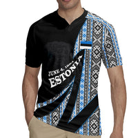 Estonia June 4 1884 Eesti Lipp Rugby Jersey Ethnic Traditional Folk Art Flag