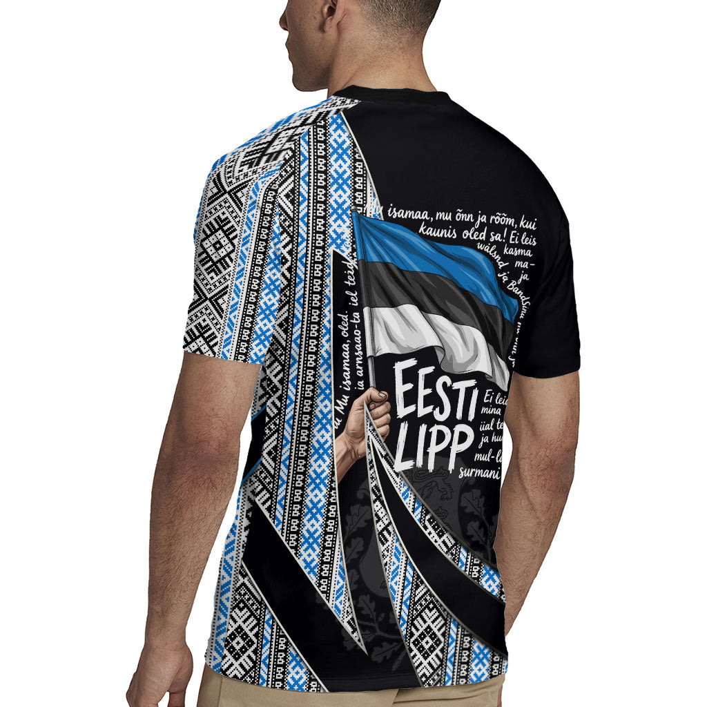 Estonia June 4 1884 Eesti Lipp Rugby Jersey Ethnic Traditional Folk Art Flag