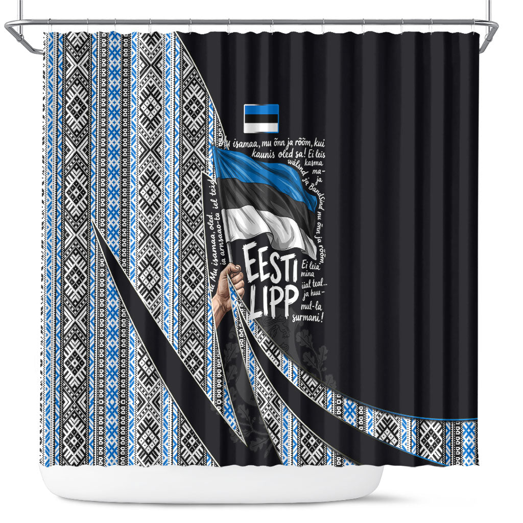 Estonia June 4 1884 Eesti Lipp Shower Curtain Ethnic Traditional Folk Art Flag