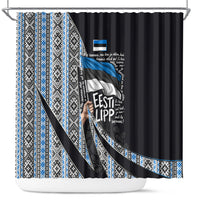 Estonia June 4 1884 Eesti Lipp Shower Curtain Ethnic Traditional Folk Art Flag