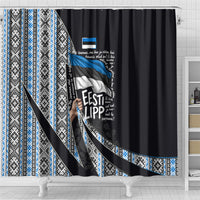 Estonia June 4 1884 Eesti Lipp Shower Curtain Ethnic Traditional Folk Art Flag