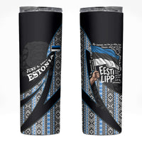 Estonia June 4 1884 Eesti Lipp Skinny Tumbler Ethnic Traditional Folk Art Flag