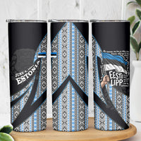 Estonia June 4 1884 Eesti Lipp Skinny Tumbler Ethnic Traditional Folk Art Flag