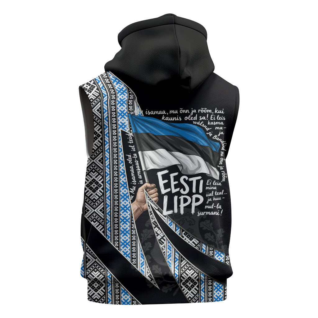 Estonia June 4 1884 Eesti Lipp Sleeveless Hoodie Ethnic Traditional Folk Art Flag