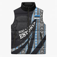 Estonia June 4 1884 Eesti Lipp Sleeveless Puffer Jacket Ethnic Traditional Folk Art Flag
