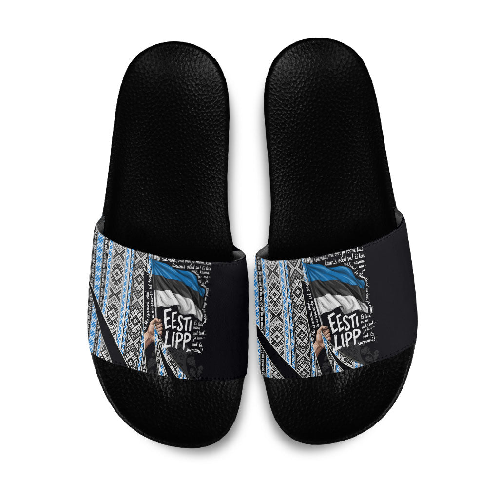 Estonia June 4 1884 Eesti Lipp Slide Sandals Ethnic Traditional Folk Art Flag
