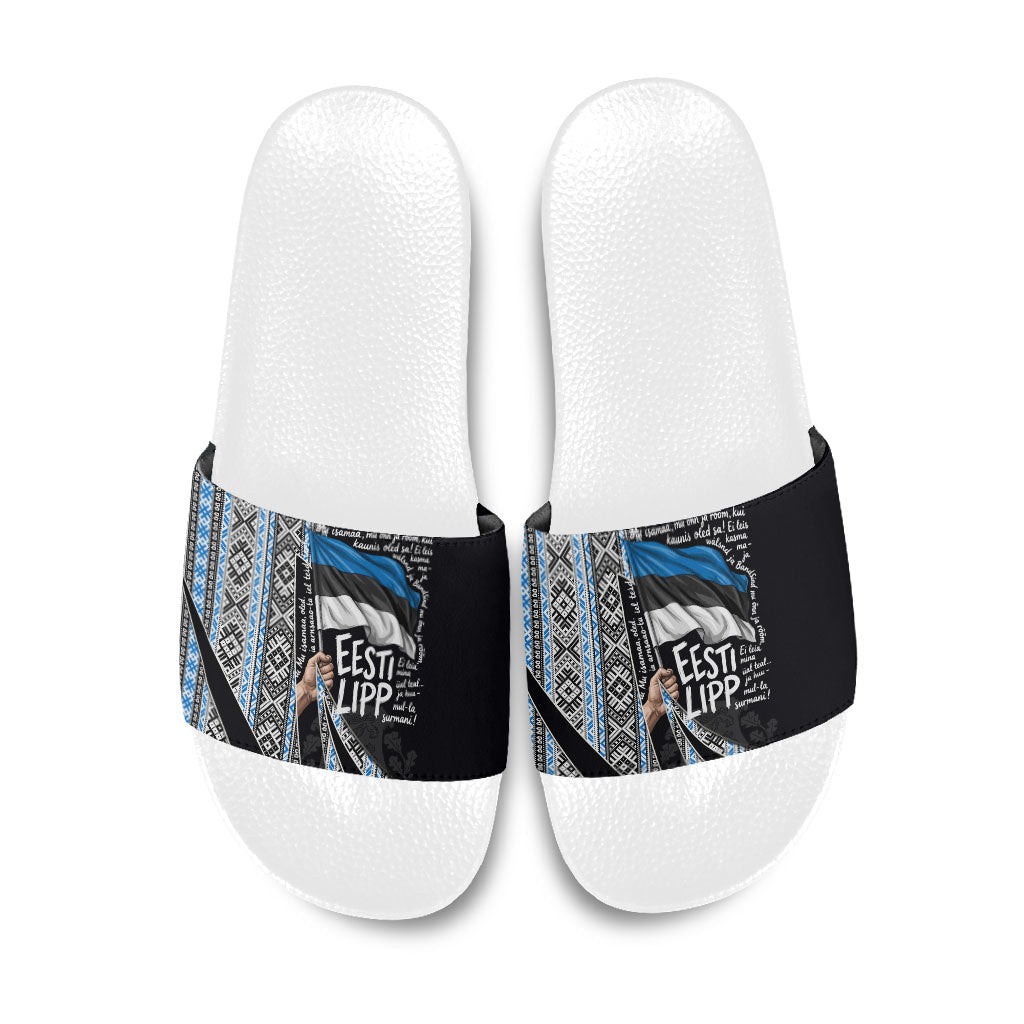 Estonia June 4 1884 Eesti Lipp Slide Sandals Ethnic Traditional Folk Art Flag