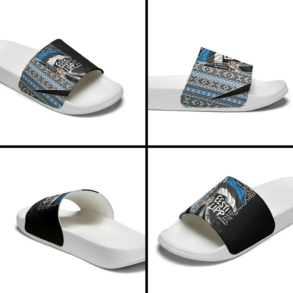 Estonia June 4 1884 Eesti Lipp Slide Sandals Ethnic Traditional Folk Art Flag