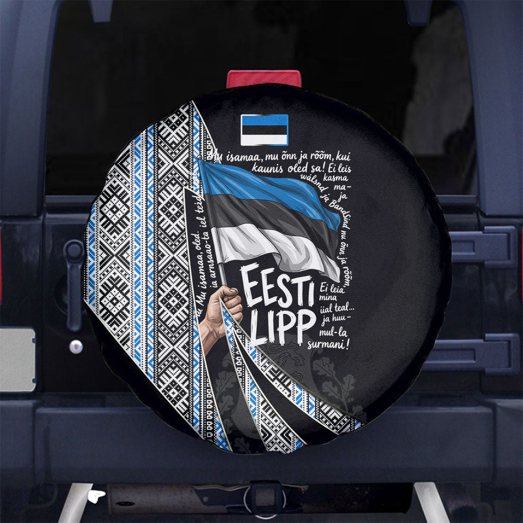 Estonia June 4 1884 Eesti Lipp Spare Tire Cover Ethnic Traditional Folk Art Flag
