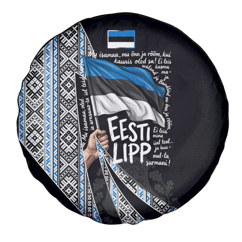 Estonia June 4 1884 Eesti Lipp Spare Tire Cover Ethnic Traditional Folk Art Flag