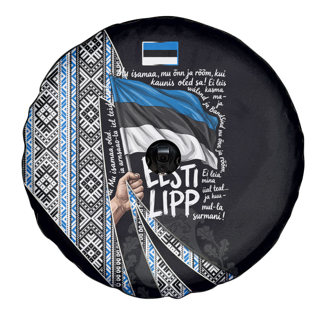 Estonia June 4 1884 Eesti Lipp Spare Tire Cover Ethnic Traditional Folk Art Flag