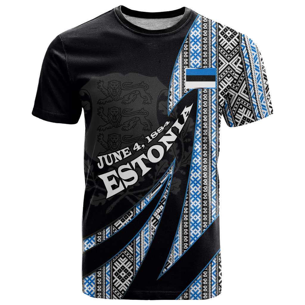 Estonia June 4 1884 Eesti Lipp T Shirt Ethnic Traditional Folk Art Flag