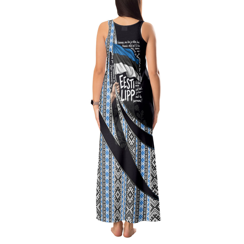 Estonia June 4 1884 Eesti Lipp Tank Maxi Dress Ethnic Traditional Folk Art Flag