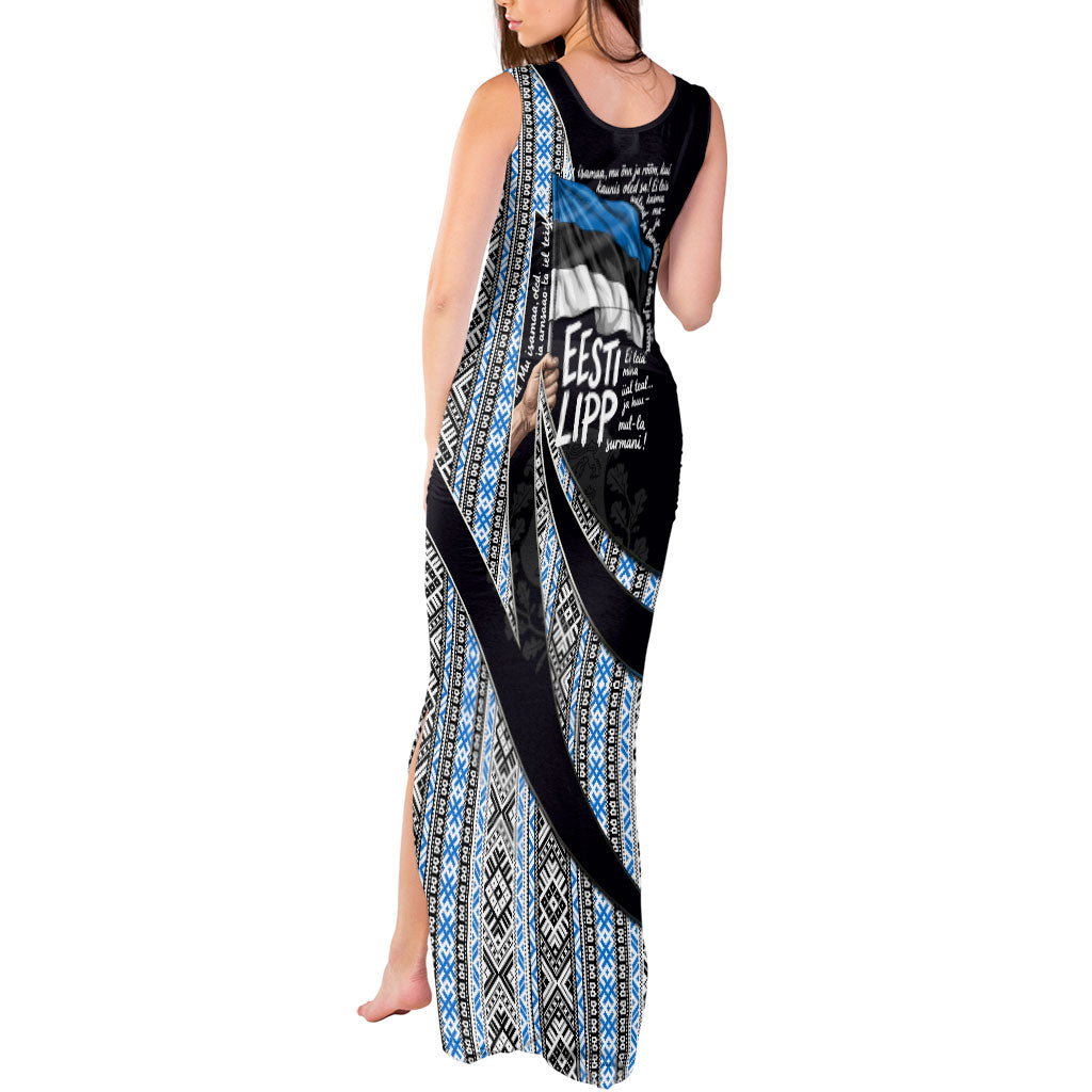 Estonia June 4 1884 Eesti Lipp Tank Maxi Dress Ethnic Traditional Folk Art Flag