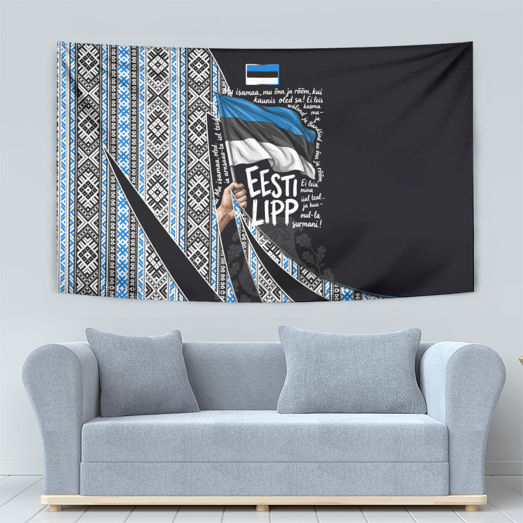 Estonia June 4 1884 Eesti Lipp Tapestry Ethnic Traditional Folk Art Flag