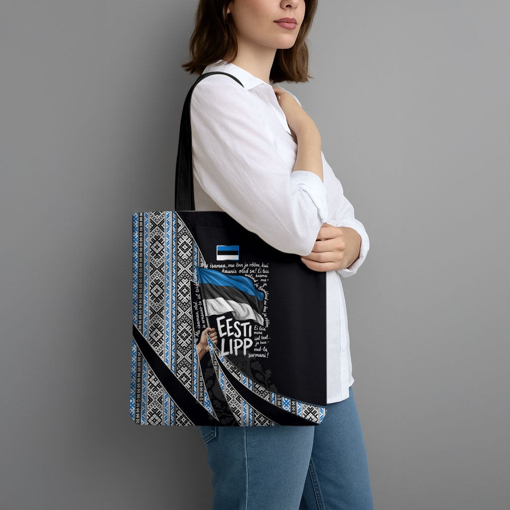 Estonia June 4 1884 Eesti Lipp Tote Bag Ethnic Traditional Folk Art Flag