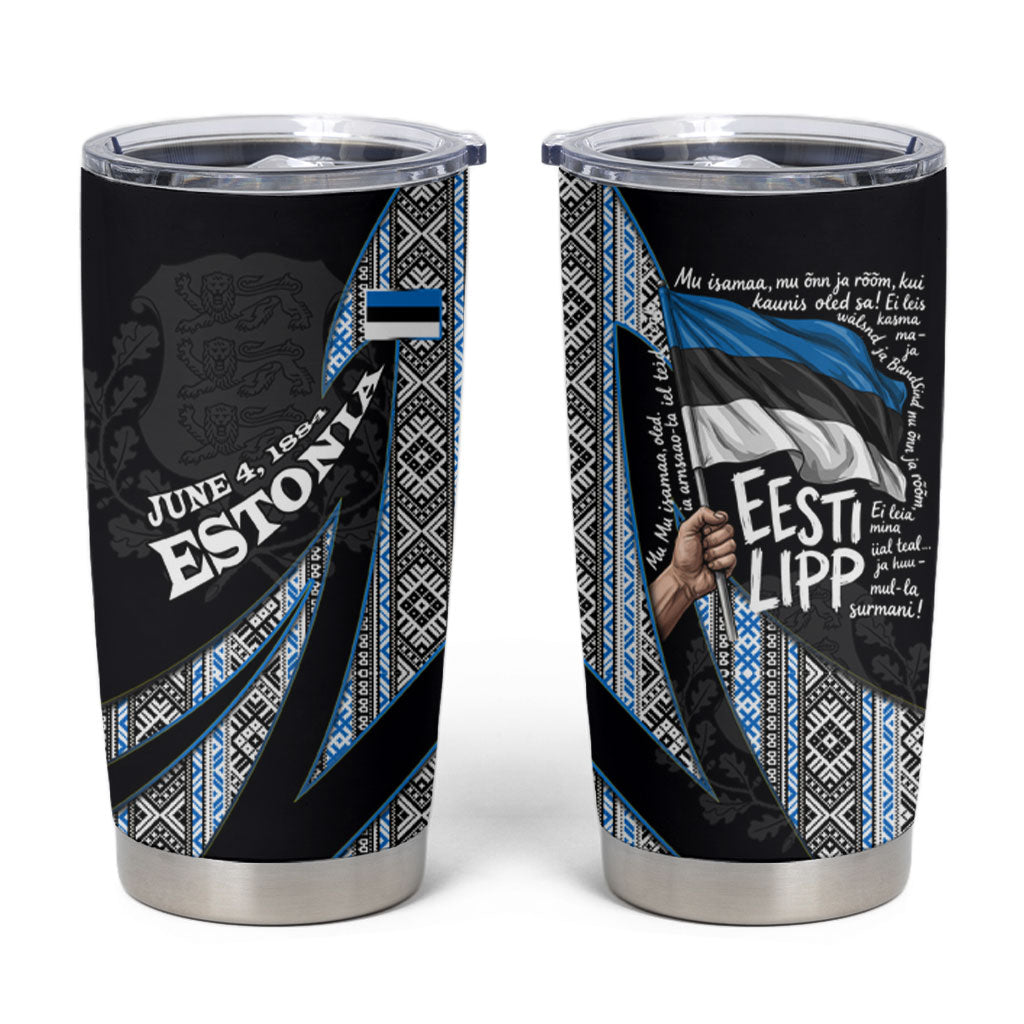 Estonia June 4 1884 Eesti Lipp Tumbler Cup Ethnic Traditional Folk Art Flag