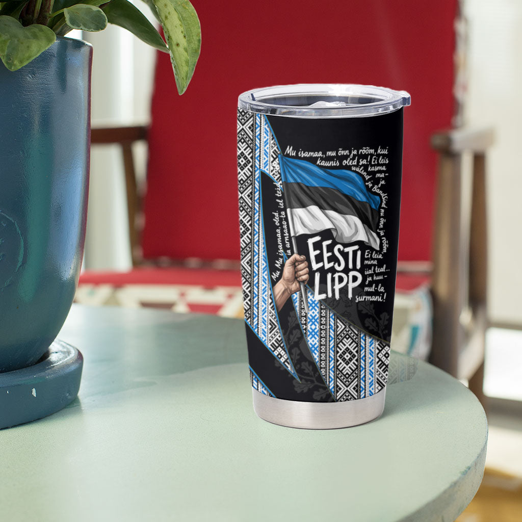 Estonia June 4 1884 Eesti Lipp Tumbler Cup Ethnic Traditional Folk Art Flag