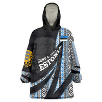 Estonia June 4 1884 Eesti Lipp Wearable Blanket Hoodie Ethnic Traditional Folk Art Flag