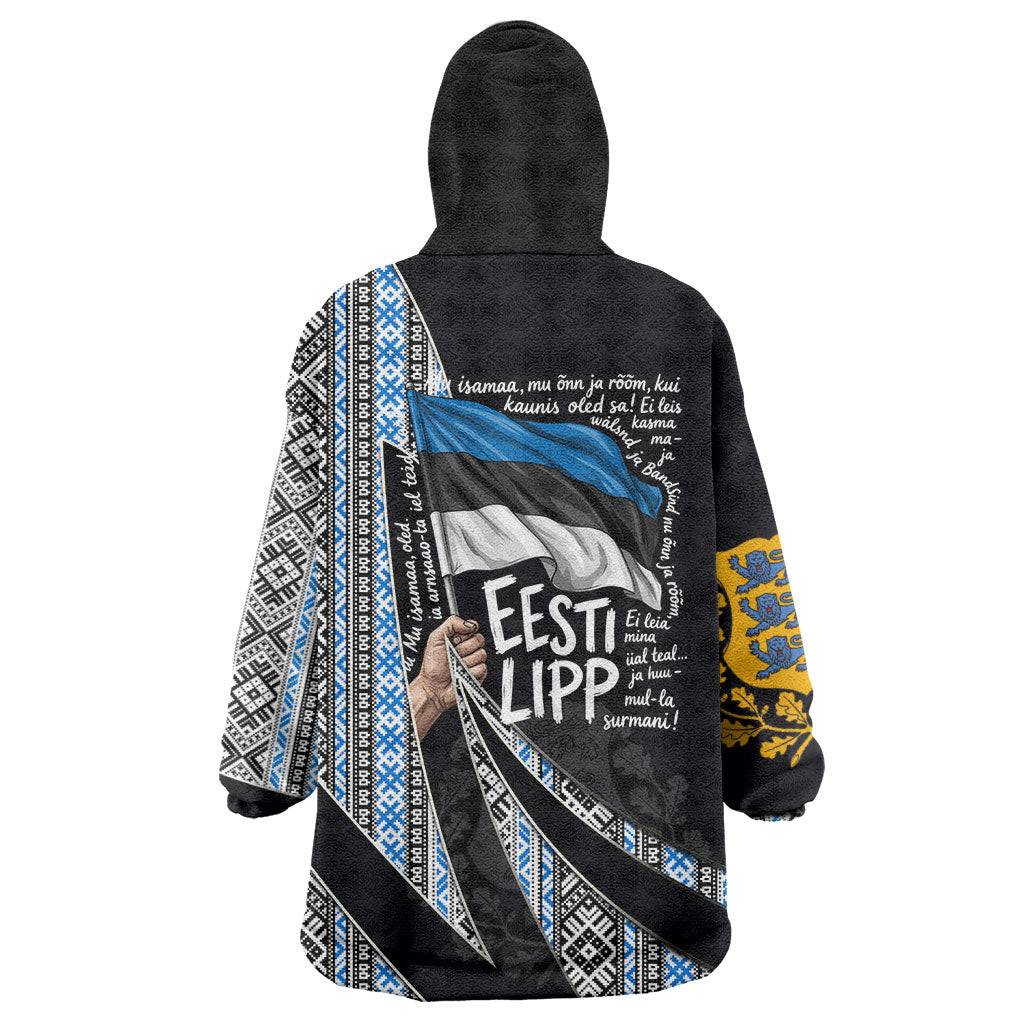 Estonia June 4 1884 Eesti Lipp Wearable Blanket Hoodie Ethnic Traditional Folk Art Flag