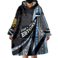 Estonia June 4 1884 Eesti Lipp Wearable Blanket Hoodie Ethnic Traditional Folk Art Flag