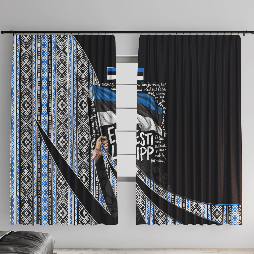 Estonia June 4 1884 Eesti Lipp Window Curtain Ethnic Traditional Folk Art Flag