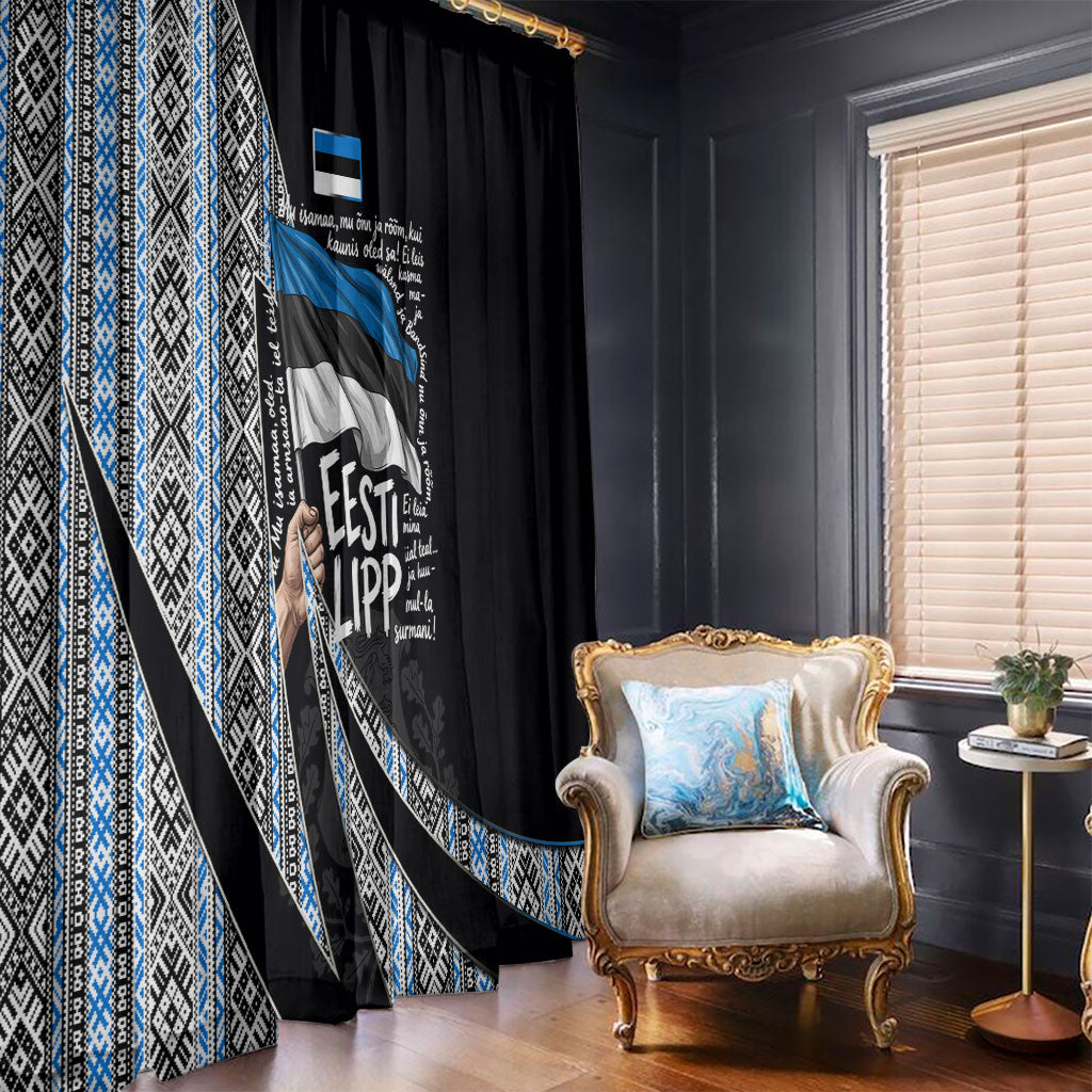 Estonia June 4 1884 Eesti Lipp Window Curtain Ethnic Traditional Folk Art Flag