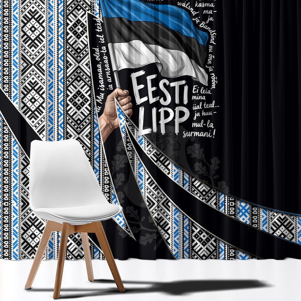 Estonia June 4 1884 Eesti Lipp Window Curtain Ethnic Traditional Folk Art Flag