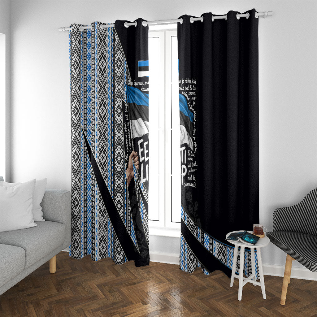 Estonia June 4 1884 Eesti Lipp Window Curtain Ethnic Traditional Folk Art Flag