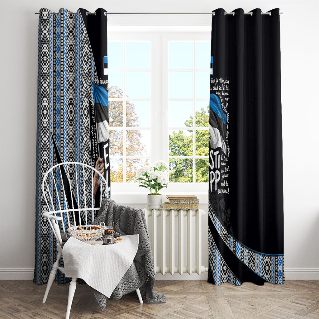 Estonia June 4 1884 Eesti Lipp Window Curtain Ethnic Traditional Folk Art Flag