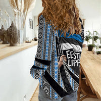 Estonia June 4 1884 Eesti Lipp Women Casual Shirt Ethnic Traditional Folk Art Flag