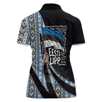 Estonia June 4 1884 Eesti Lipp Women Polo Shirt Ethnic Traditional Folk Art Flag