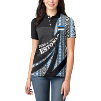Estonia June 4 1884 Eesti Lipp Women Polo Shirt Ethnic Traditional Folk Art Flag