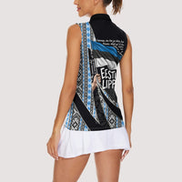 Estonia June 4 1884 Eesti Lipp Women Sleeveless Polo Shirt Ethnic Traditional Folk Art Flag
