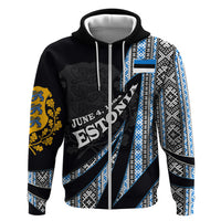 Estonia June 4 1884 Eesti Lipp Zip Hoodie Ethnic Traditional Folk Art Flag