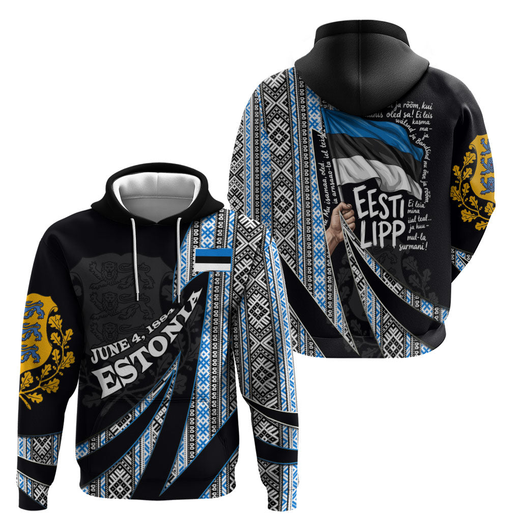 Estonia June 4 1884 Eesti Lipp Zip Hoodie Ethnic Traditional Folk Art Flag