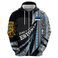 Estonia June 4 1884 Eesti Lipp Zip Hoodie Ethnic Traditional Folk Art Flag