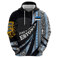 Estonia June 4 1884 Eesti Lipp Zip Hoodie Ethnic Traditional Folk Art Flag