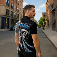 Estonia June 4 1884 Eesti Lipp Zipper Polo Shirt Ethnic Traditional Folk Art Flag