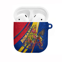 Romania Flag Day AirPods Case Libertate Ziua Drapelului - Eagle Patriotic Tricolor Floral