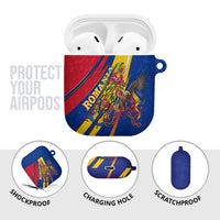 Romania Flag Day AirPods Case Libertate Ziua Drapelului - Eagle Patriotic Tricolor Floral