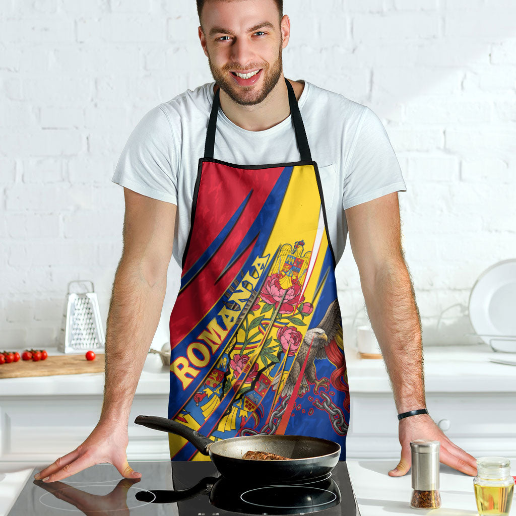 Romania Flag Day Apron Libertate Ziua Drapelului - Eagle Patriotic Tricolor Floral