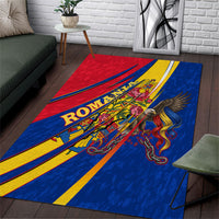Romania Flag Day Area Rug Libertate Ziua Drapelului - Eagle Patriotic Tricolor Floral