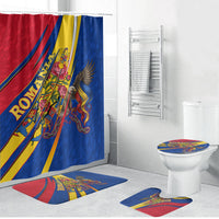 Romania Flag Day Bathroom Set Libertate Ziua Drapelului - Eagle Patriotic Tricolor Floral