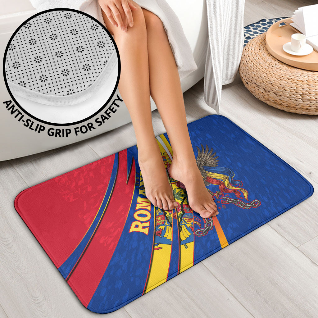 Romania Flag Day Bathroom Set Libertate Ziua Drapelului - Eagle Patriotic Tricolor Floral