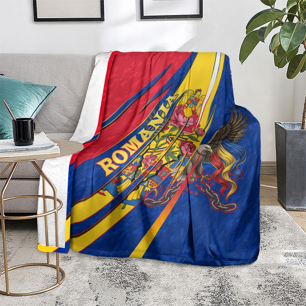 Romania Flag Day Blanket Libertate Ziua Drapelului - Eagle Patriotic Tricolor Floral