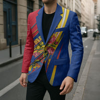 Romania Flag Day Blazer Libertate Ziua Drapelului - Eagle Patriotic Tricolor Floral