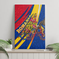 Romania Flag Day Canvas Wall Art Libertate Ziua Drapelului - Eagle Patriotic Tricolor Floral