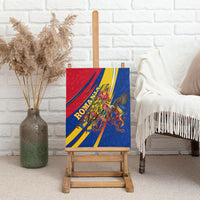 Romania Flag Day Canvas Wall Art Libertate Ziua Drapelului - Eagle Patriotic Tricolor Floral